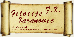 Filotije Karanović vizit kartica
